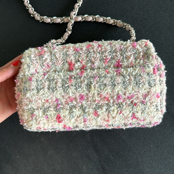 Chanel Mini Flap Tweed Pink Glitter - Picture 5 of 13
